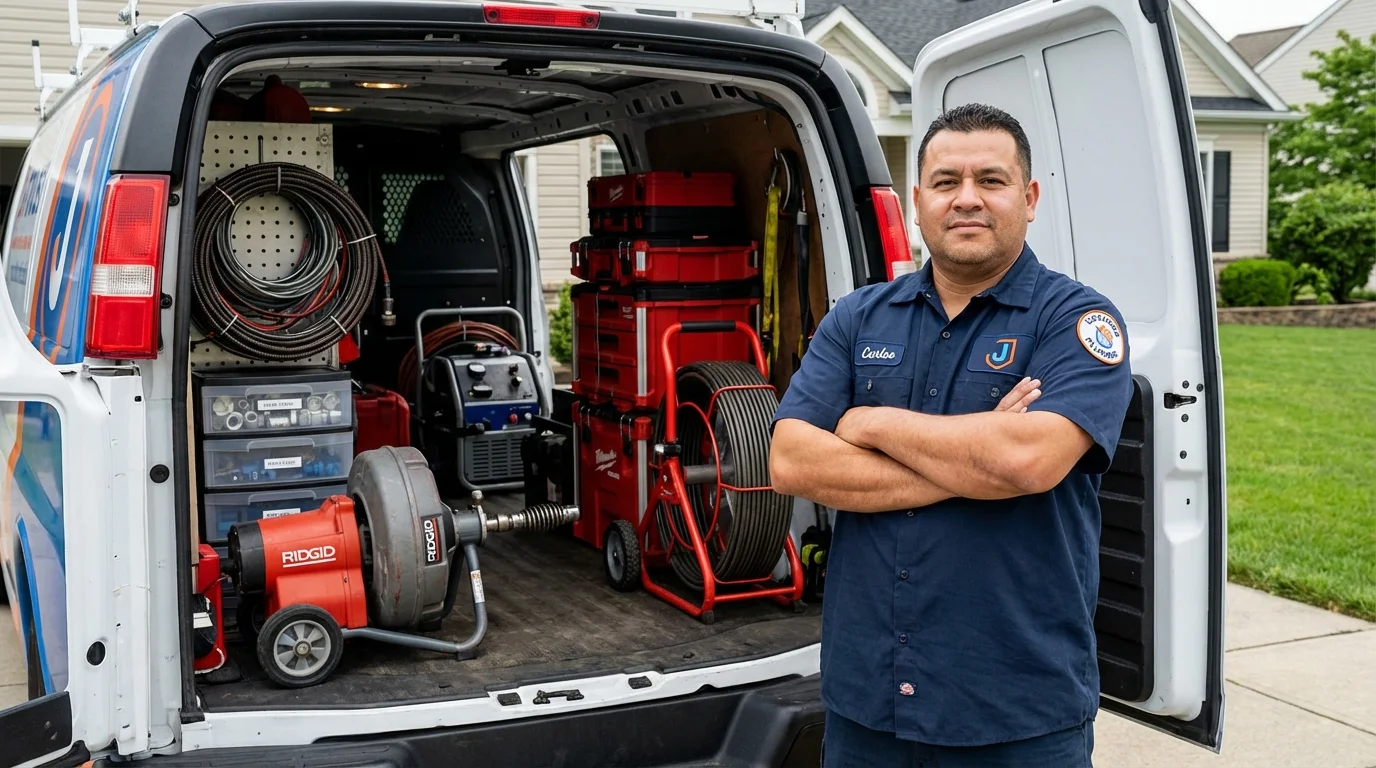 Professional drain cleaning equipment and Johns Plumbing LLC plumber in Clanton